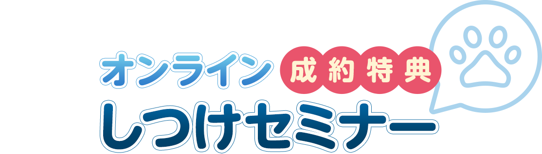 成約特典あり。オンラインしつけセミナー